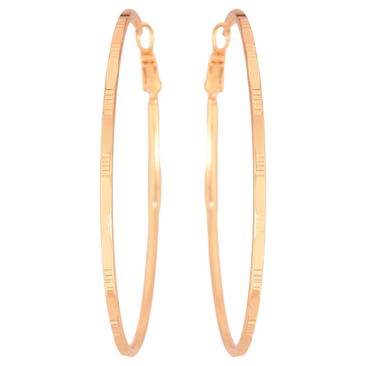 Сережки Xuping M&L колір 18K кільця (конго) "Декоративний візерунок" ø 6см фото №7 Сережки Xuping M&L колір 18K кільця (конго) "Декоративний візерунок" ø 6см фото №7