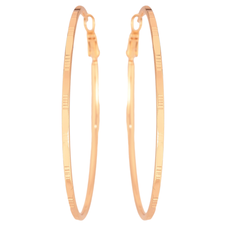 Сережки Xuping M&L колір 18K кільця (конго) "Декоративний візерунок" ø 6см фото №2 Сережки Xuping M&L колір 18K кільця (конго) "Декоративний візерунок" ø 6см фото №2