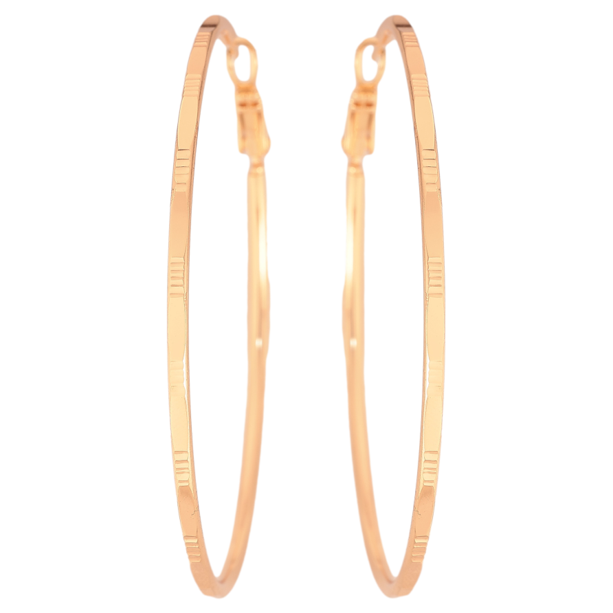 Сережки Xuping M&L колір 18K кільця (конго) "Декоративний візерунок" ø 6см фото №1 Сережки Xuping M&L колір 18K кільця (конго) "Декоративний візерунок" ø 6см фото №1