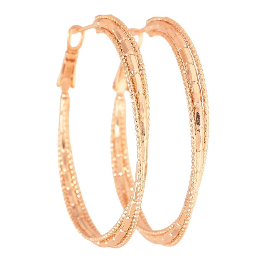 Серьги Xuping M&L цвет 18K кольца (конго) "Декоративный узор" ø 4.5см фото №1 Серьги Xuping M&L цвет 18K кольца (конго) "Декоративный узор" ø 4.5см фото №1