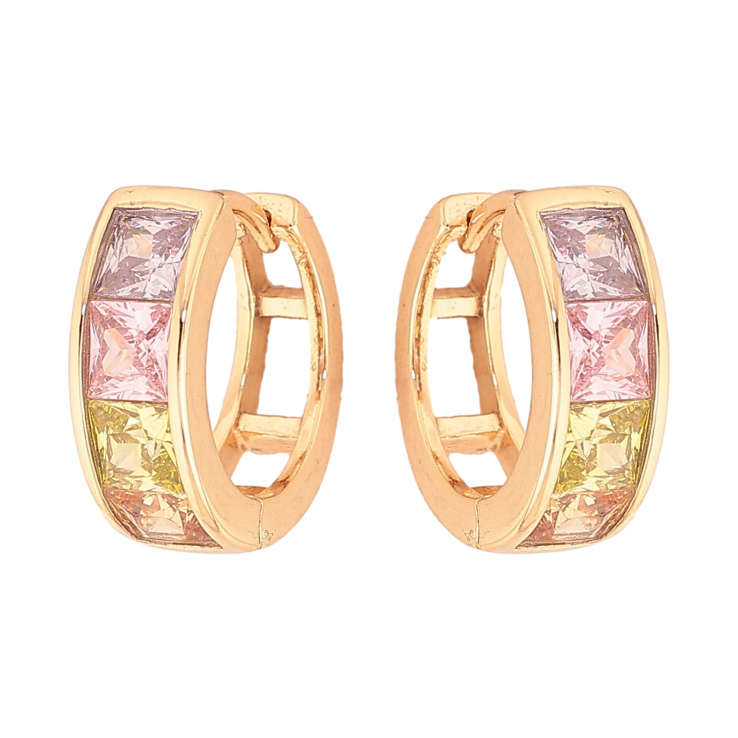 Сережки Xuping M&L колір 18K колечка "Дорожки кольорових кристалів" фото №20