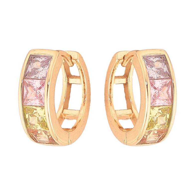 Сережки Xuping M&L колір 18K колечка "Дорожки кольорових кристалів" фото №18 Сережки Xuping M&L колір 18K колечка "Дорожки кольорових кристалів" фото №18