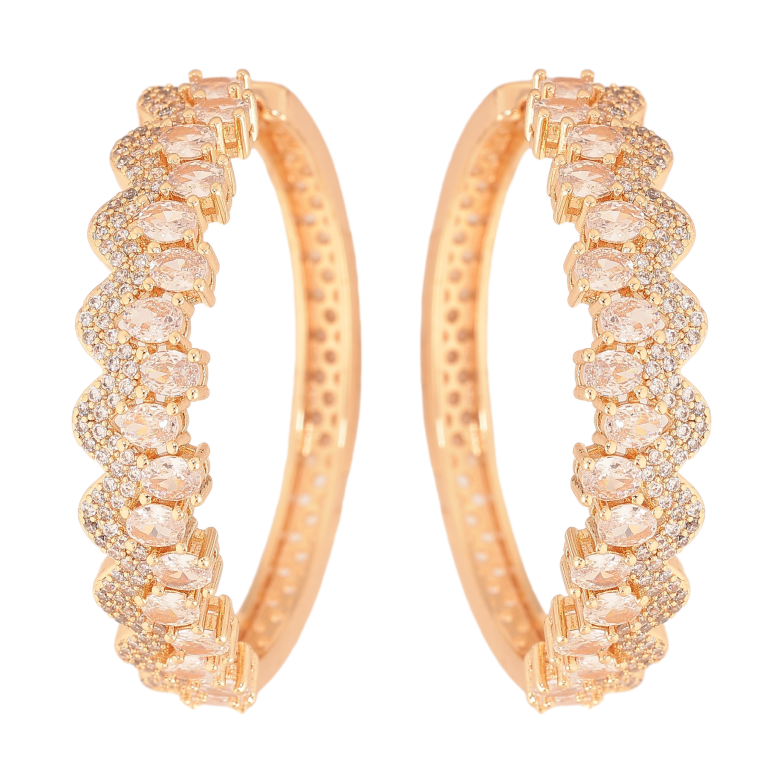 Серьги Xuping M&L цвет 18K колечки "Инкрустация кристаллами" фото №1