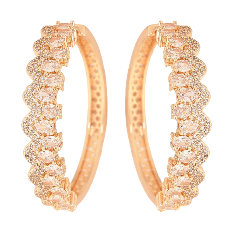 Сережки Xuping M&L колір 18K колечка "Інкрустація кристалами" фото №1