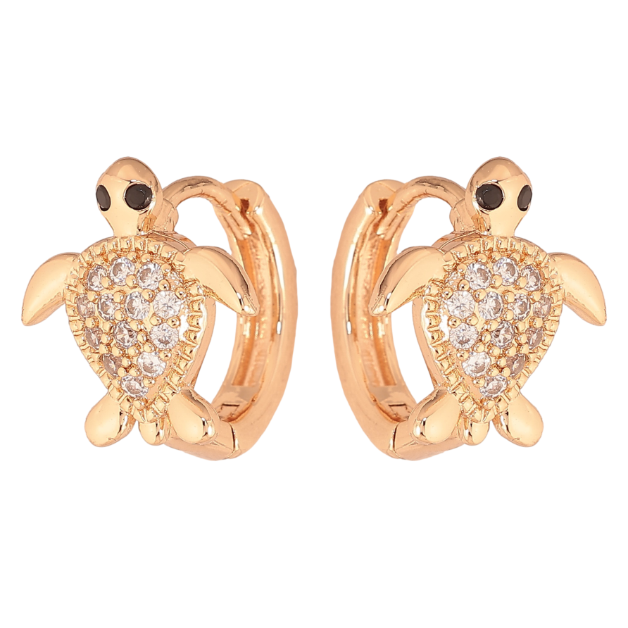 Серьги Xuping M&L цвет 18K колечки "Черепашки с кристаллами" фото №1