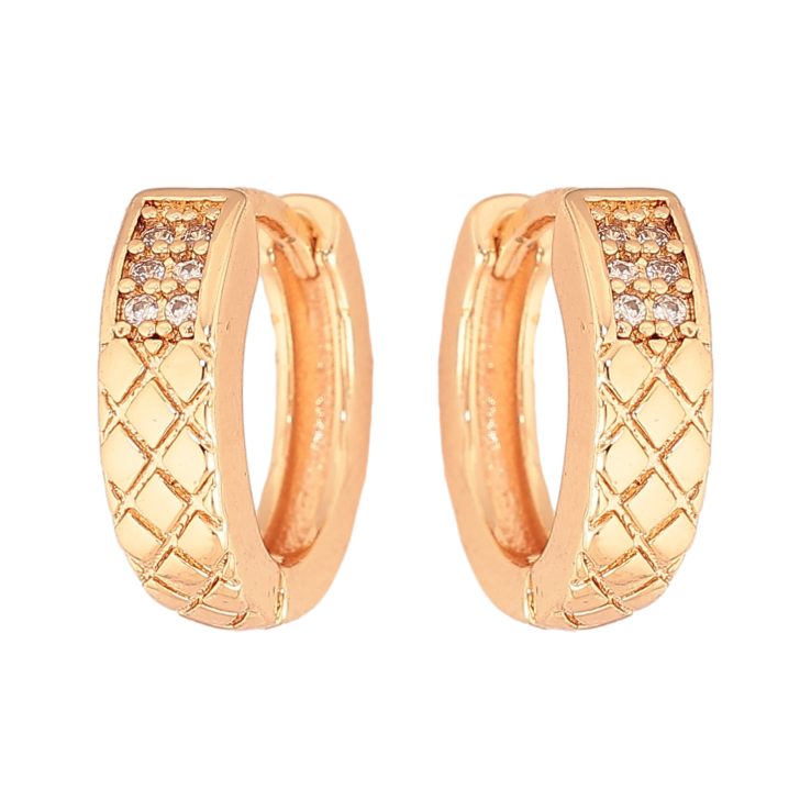 Сережки Xuping M&L колір 18K колечка "Візерунок з кристалами" фото №22