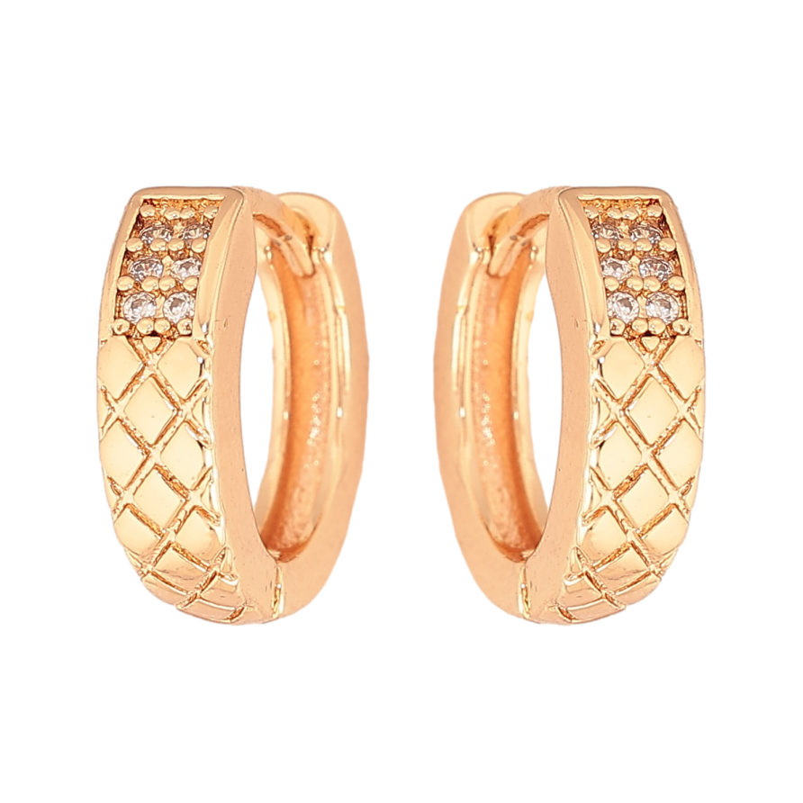 Серьги Xuping M&L цвет 18K колечки "Узор с кристаллами" фото №1