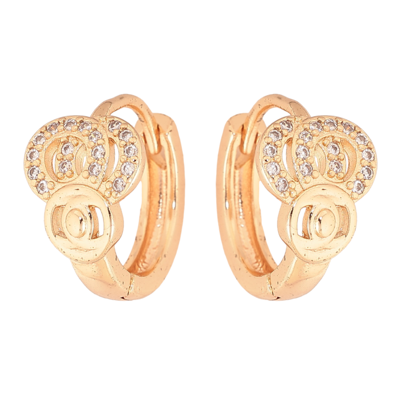 Серьги Xuping M&L цвет 18K колечки "Узор с кристаллами" фото №1