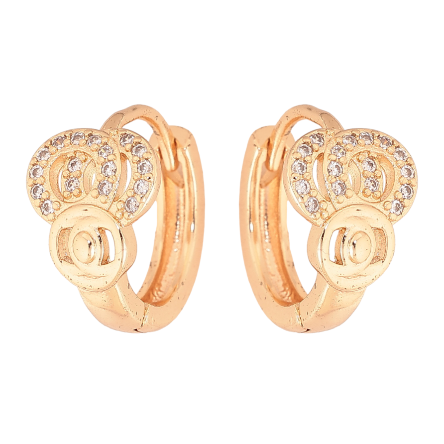 Серьги Xuping M&L цвет 18K колечки "Узор с кристаллами" фото №1