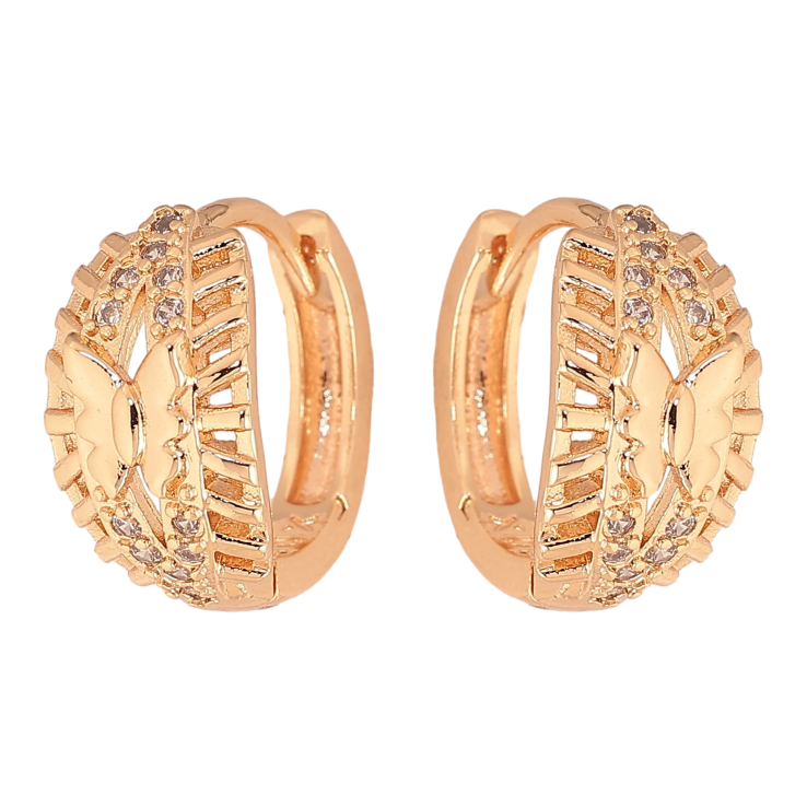 Сережки Xuping M&L колір 18K колечка "Візерунок метелика з кристалами" фото №14 Сережки Xuping M&L колір 18K колечка "Візерунок метелика з кристалами" фото №14