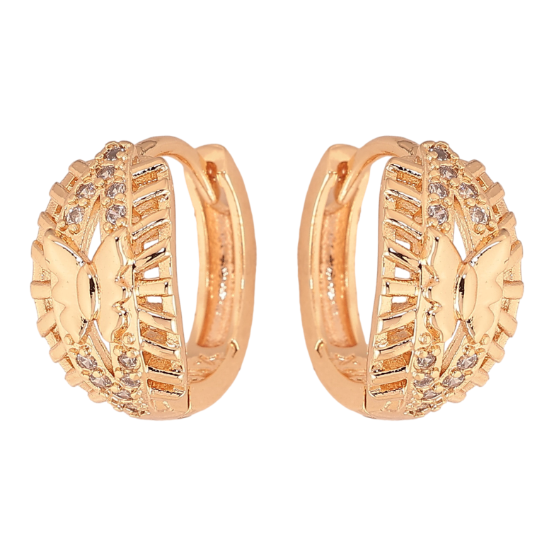 Сережки Xuping M&L колір 18K колечка "Візерунок метелика з кристалами" фото №1 Сережки Xuping M&L колір 18K колечка "Візерунок метелика з кристалами" фото №1