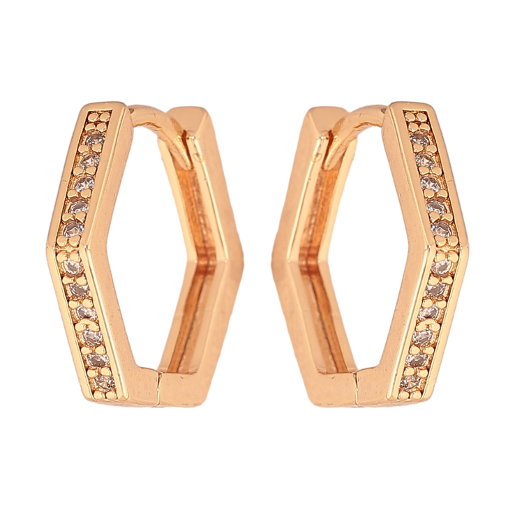 Сережки Xuping M&L колір 18K колечка "Доріжки кристалів" фото №17