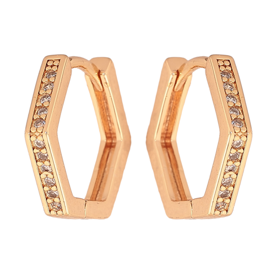 Сережки Xuping M&L колір 18K колечка "Доріжки кристалів" фото №1