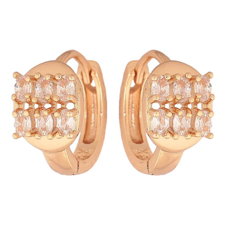 Серьги Xuping M&L цвет 18K колечки "Инкрустация кристаллами" фото №4