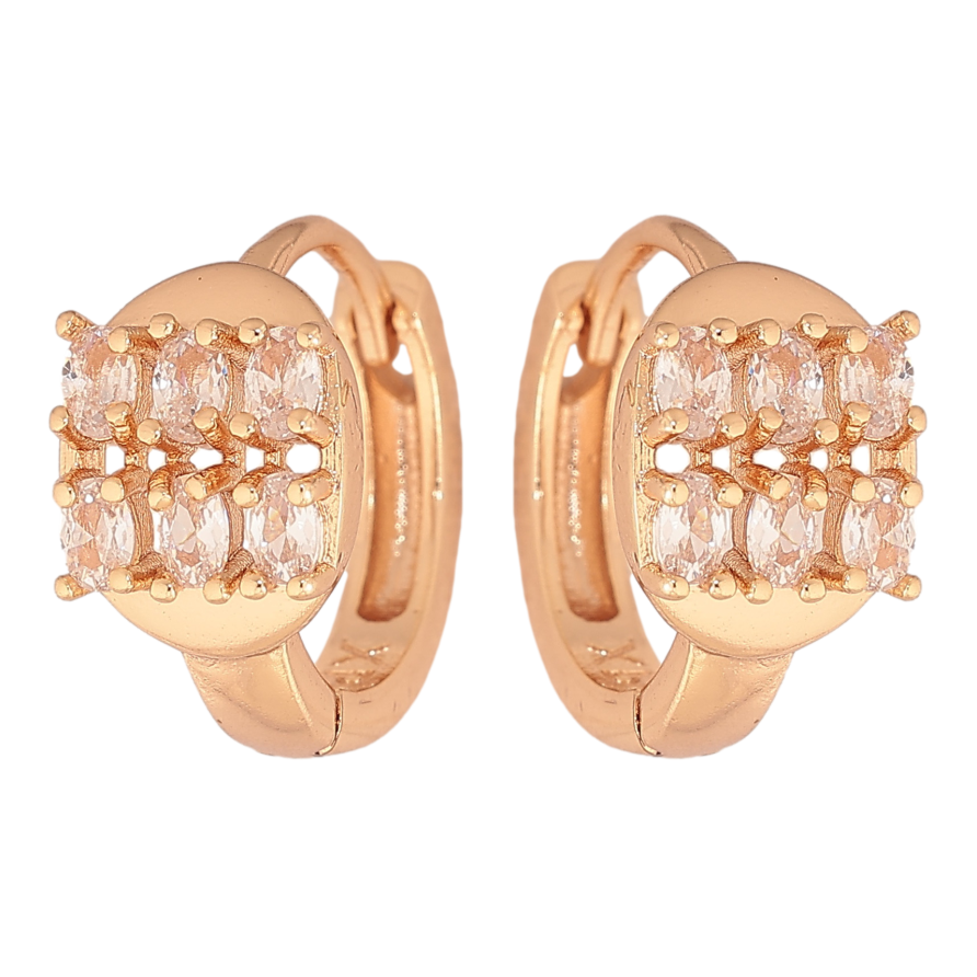 Серьги Xuping M&L цвет 18K колечки "Инкрустация кристаллами" фото №1