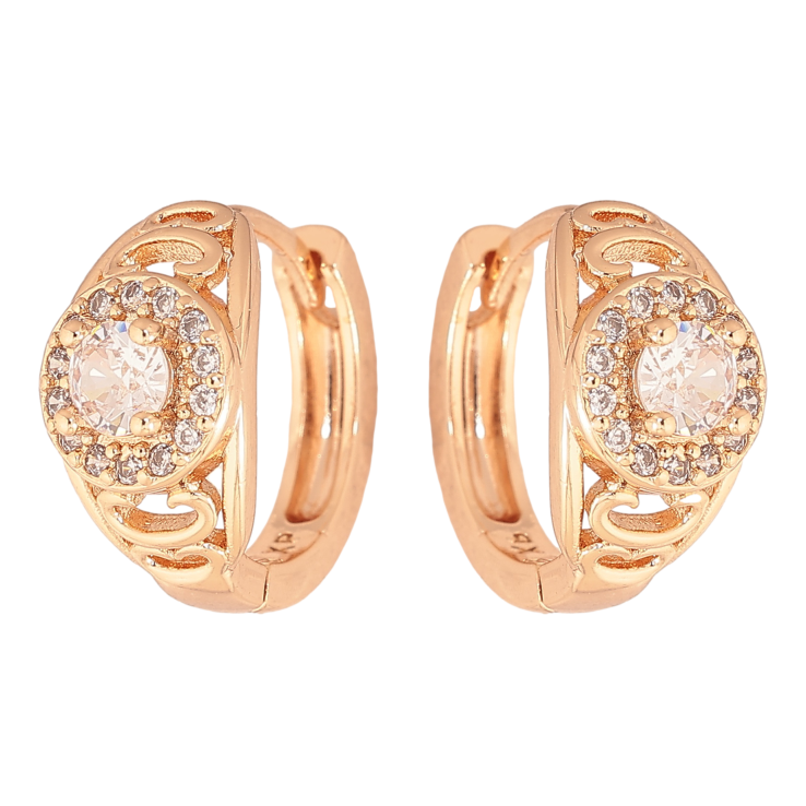 Серьги Xuping M&L цвет 18K колечки "Инкрустация кристаллами" фото №3