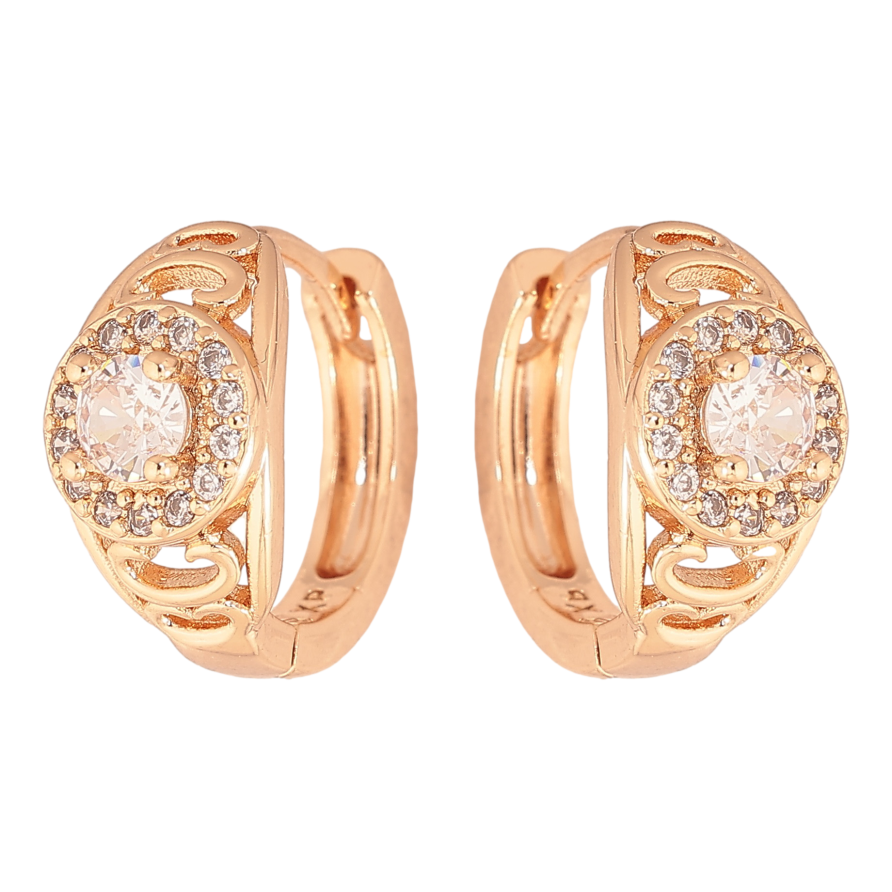 Серьги Xuping M&L цвет 18K колечки "Инкрустация кристаллами" фото №1