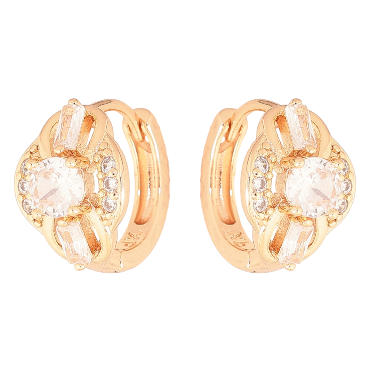 Серьги Xuping M&L цвет 18K колечки "Узор с кристаллами" фото №18