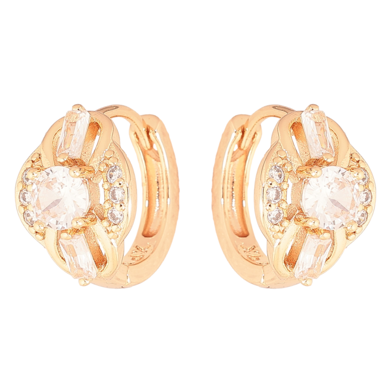 Сережки Xuping M&L колір 18K колечка "Візерунок з кристалами" фото №1