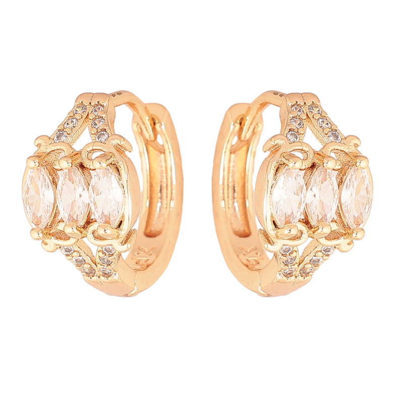 Серьги Xuping M&L цвет 18K колечки "Инкрустация кристаллами" фото №1