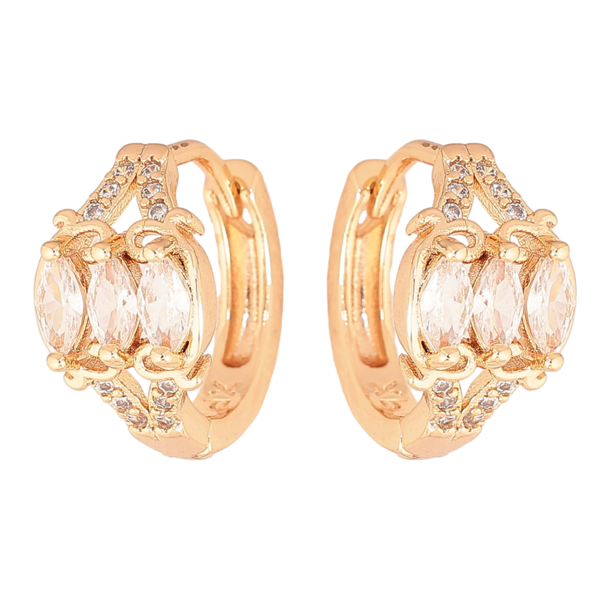 Серьги Xuping M&L цвет 18K колечки "Инкрустация кристаллами" фото №1