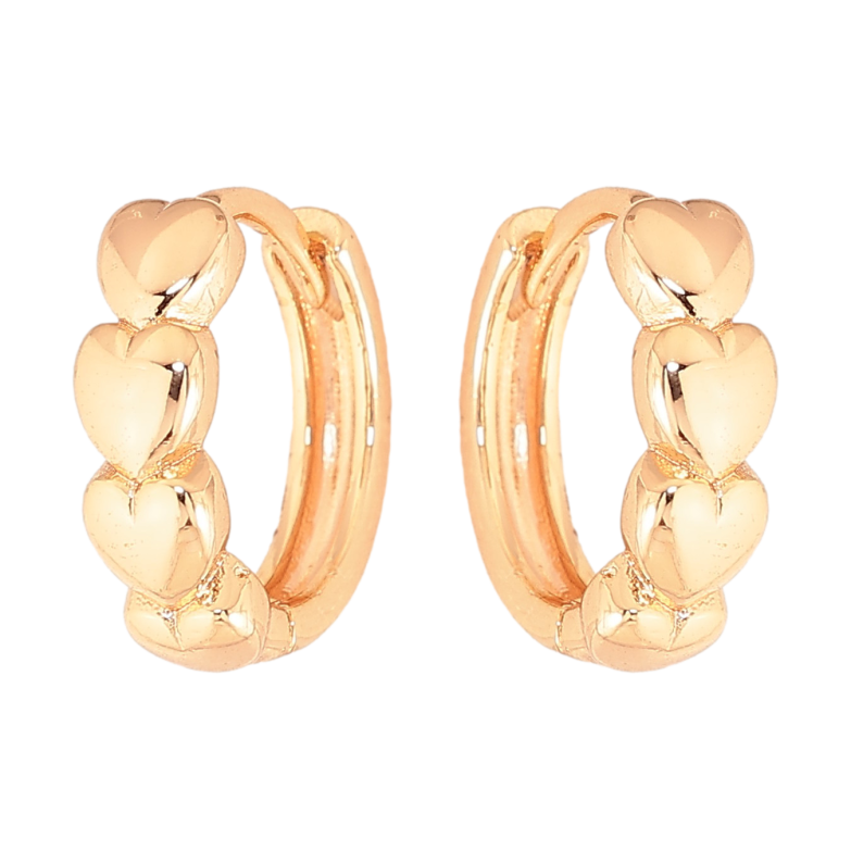 Серьги Xuping M&L цвет 18K колечки "Узор сердечки" фото №1 Серьги Xuping M&L цвет 18K колечки "Узор сердечки" фото №1