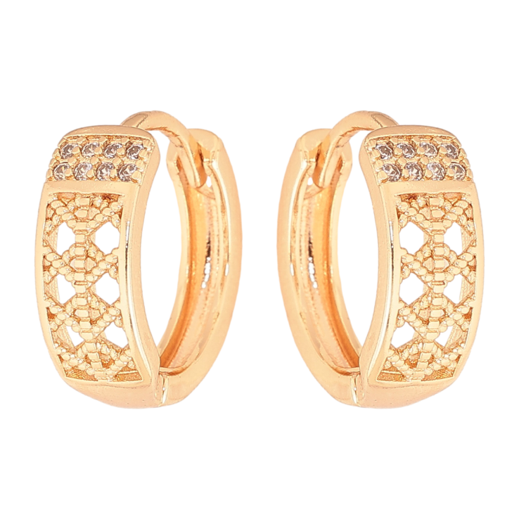 Сережки Xuping M&L колір 18K колечка "Візерунок з кристалами" фото №19 Сережки Xuping M&L колір 18K колечка "Візерунок з кристалами" фото №19