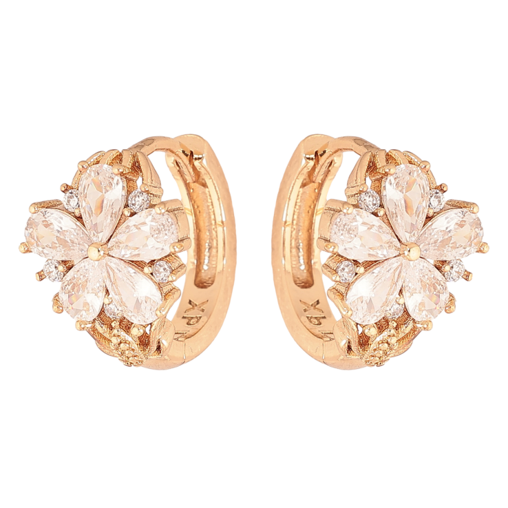 Серьги Xuping M&L цвет 18K колечки "Цветочки с кристаллами" фото №21