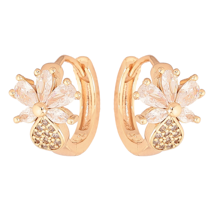 Серьги Xuping M&L цвет 18K колечки "Цветочки с кристаллами" фото №23