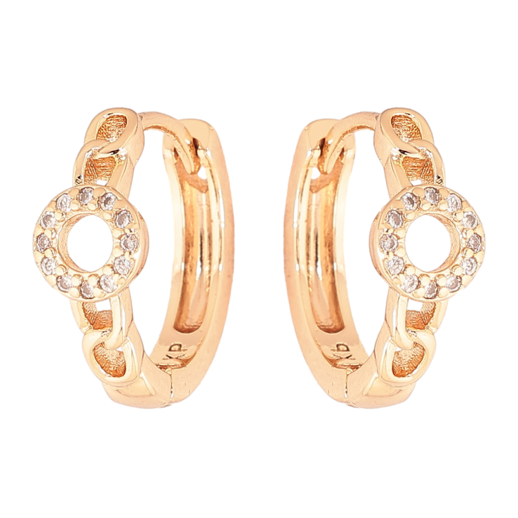 Серьги Xuping M&L цвет 18K колечки "Узор с кристаллами" фото №22