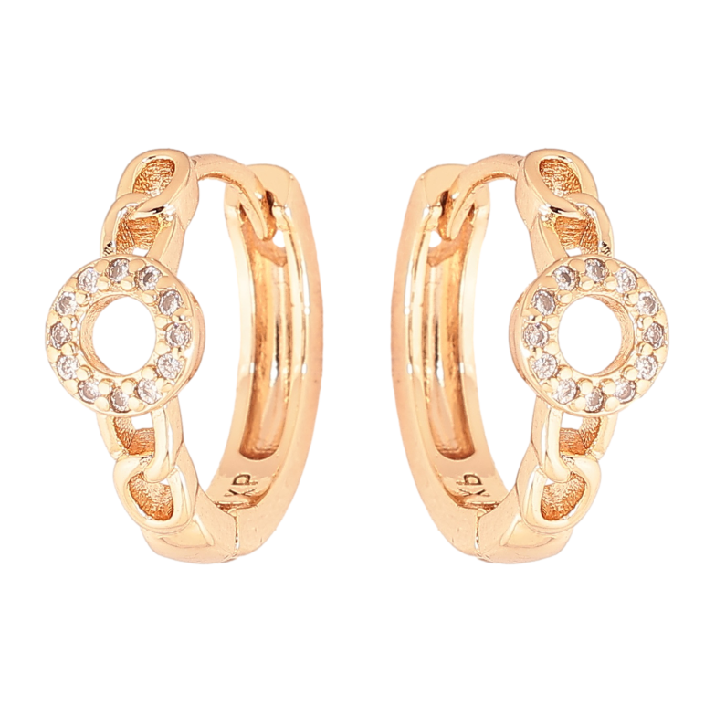 Сережки Xuping M&L колір 18K колечка "Візерунок з кристалами" фото №1