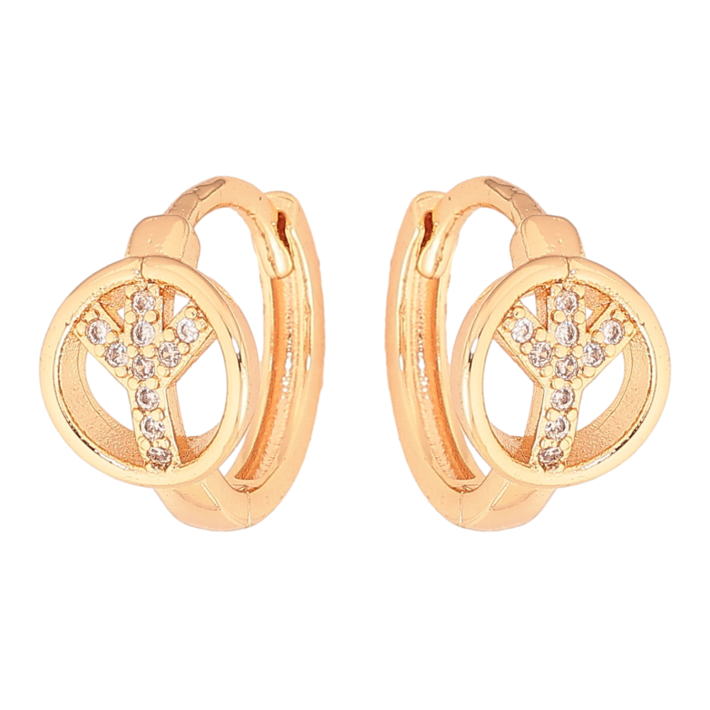 Сережки Xuping M&L колір 18K колечка "Візерунок з кристалами" фото №1 Сережки Xuping M&L колір 18K колечка "Візерунок з кристалами" фото №1