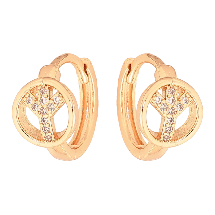 Сережки Xuping M&L колір 18K колечка "Візерунок з кристалами" фото №1 Сережки Xuping M&L колір 18K колечка "Візерунок з кристалами" фото №1