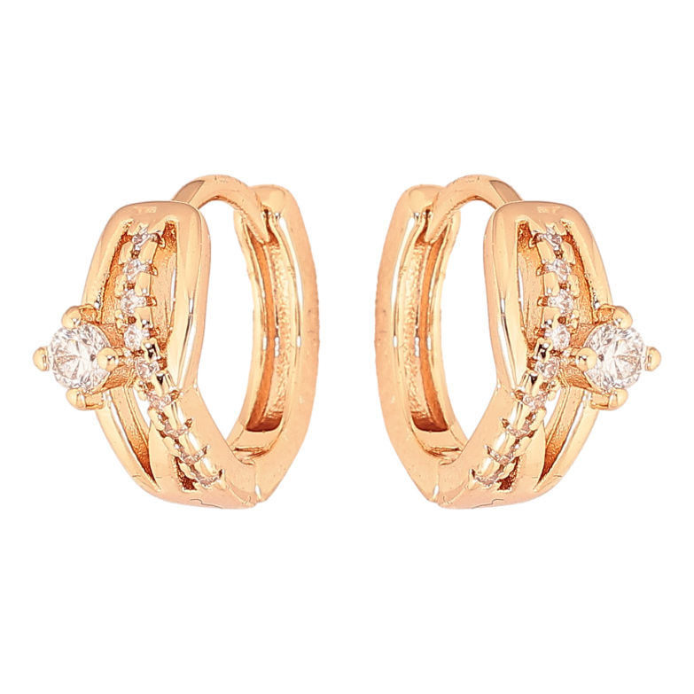 Серьги Xuping M&L цвет 18K колечки "Узор с кристаллами" фото №1