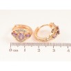 Серьги Xuping M&L цвет 18K колечки "Узор с сиреневыми кристаллами" фото №2