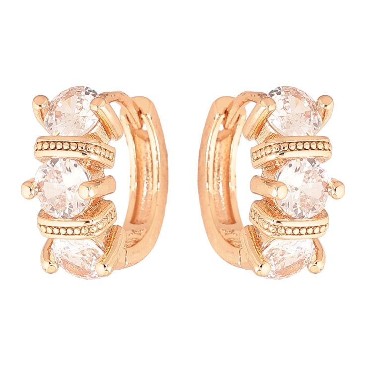 Серьги Xuping M&L цвет 18K колечки "Узор с кристаллами" фото №16