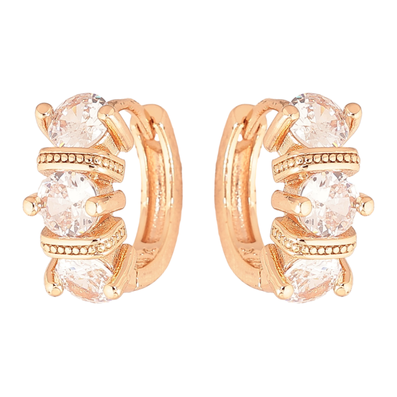 Серьги Xuping M&L цвет 18K колечки "Узор с кристаллами" фото №1