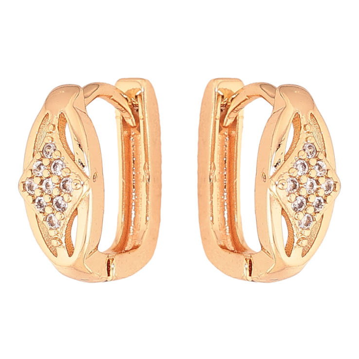 Серьги Xuping M&L цвет 18K колечки "Узор с кристаллами" фото №17