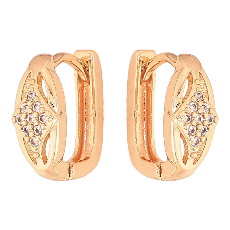 Серьги Xuping M&L цвет 18K колечки "Узор с кристаллами" фото №1