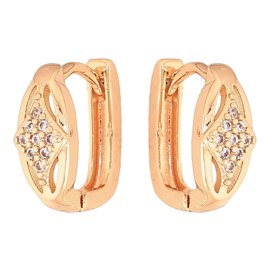 Серьги Xuping M&L цвет 18K колечки "Узор с кристаллами" фото №1