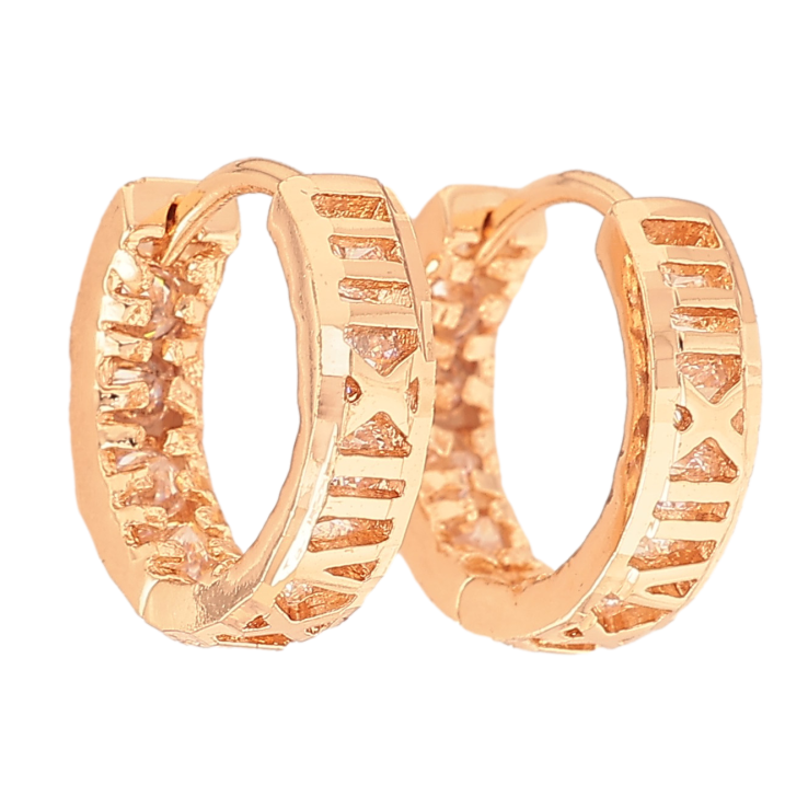 Сережки Xuping M&L колір 18K колечка "Візерунок римські цифри з кристалами" фото №24