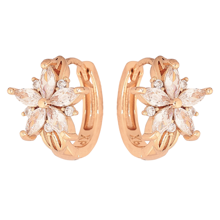 Серьги Xuping M&L цвет 18K колечки "Кристальные цветочки" фото №11