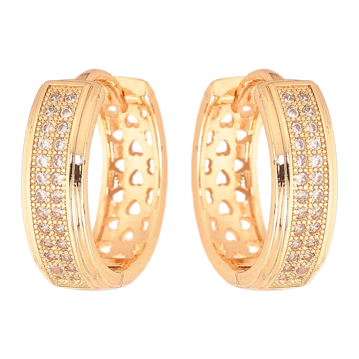 Серьги Xuping M&L цвет 18K колечки "Инкрустация кристаллами" фото №7