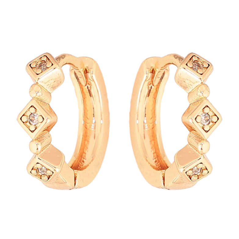 Серьги Xuping M&L цвет 18K колечки "Узор с кристаллами" фото №1