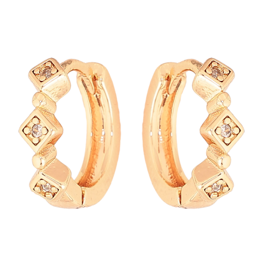 Серьги Xuping M&L цвет 18K колечки "Узор с кристаллами" фото №1