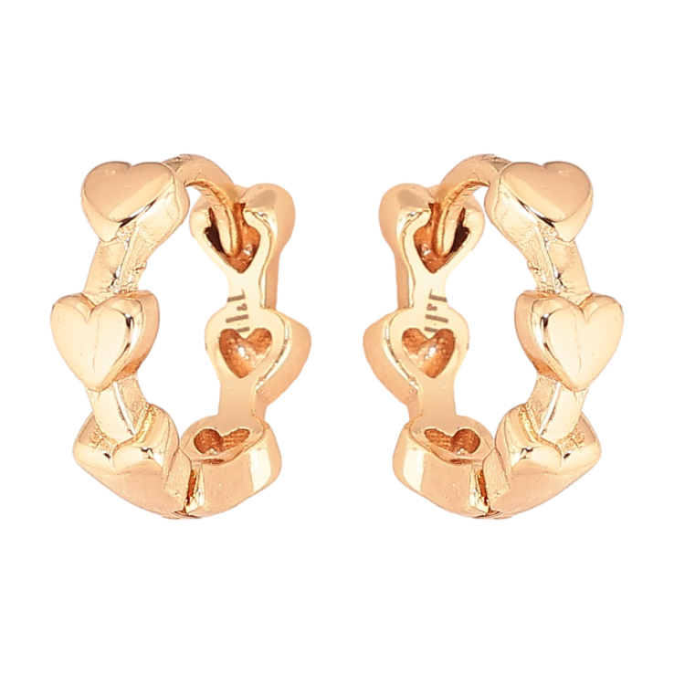 Сережки Xuping M&L колір 18K колечка "Візерунок сердечка" фото №20