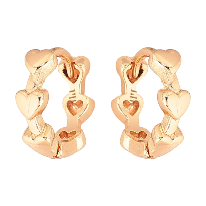 Сережки Xuping M&L колір 18K колечка "Візерунок сердечка" фото №1