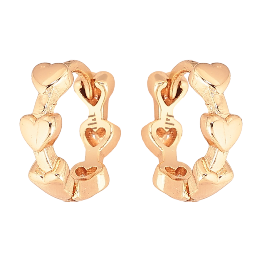 Серьги Xuping M&L цвет 18K колечки "Узор сердечки" фото №1