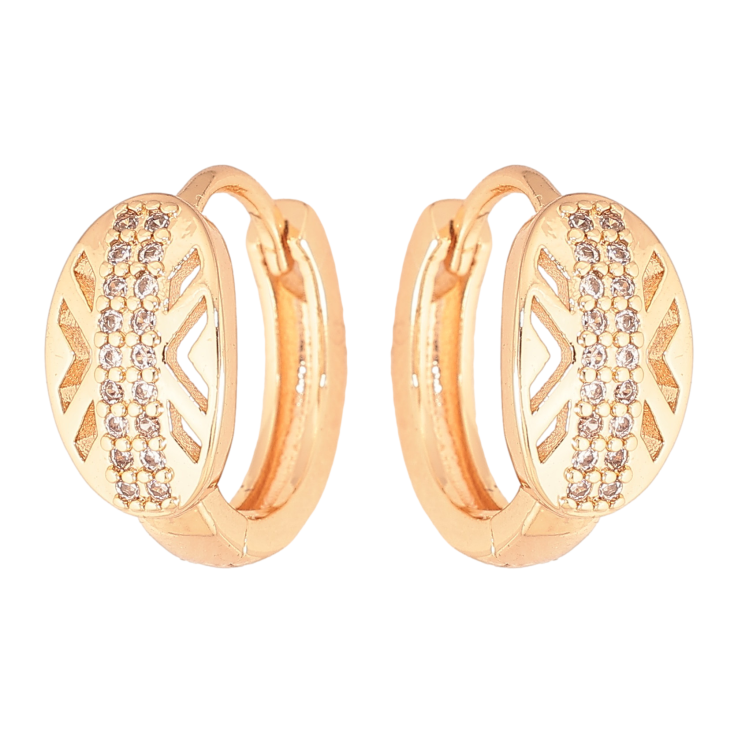 Сережки Xuping M&L колір 18K колечка "Візерунок з кристалами" фото №10