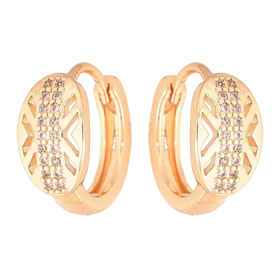 Сережки Xuping M&L колір 18K колечка "Візерунок з кристалами" фото №1